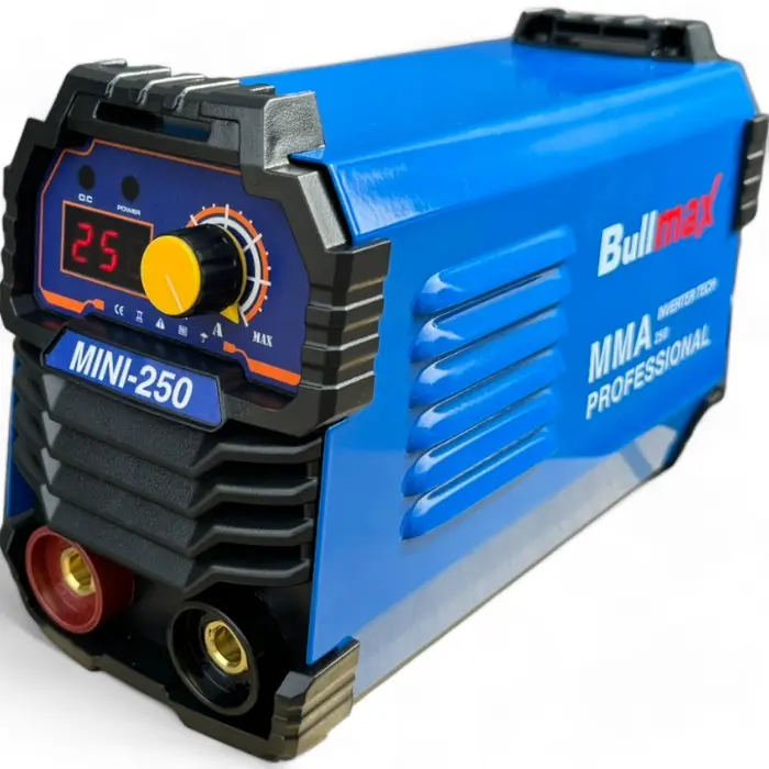 Мини Инверторен Електрожен Bullmax mini 250A HA, Hot Start, 4 метра кабели, Antistick - 802